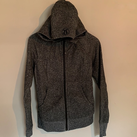 Lululemon zip up sweatshirt speckled black, size 4 - Picture 4 of 6